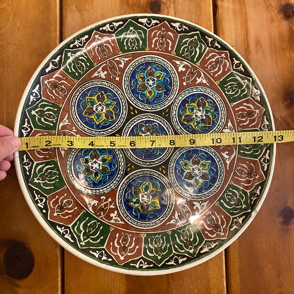 Two 13” Vintage Hand Painted Turkish Plates - Picture 9 of 15